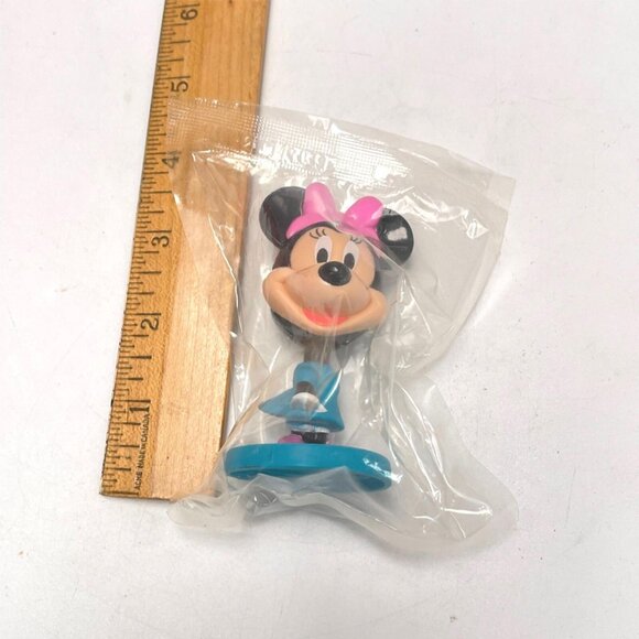 Walt Disney Kellogg Cereal Bobble Toy Lot 5 Mickey Minnie Donald Goofy Vtg New - Picture 5 of 10